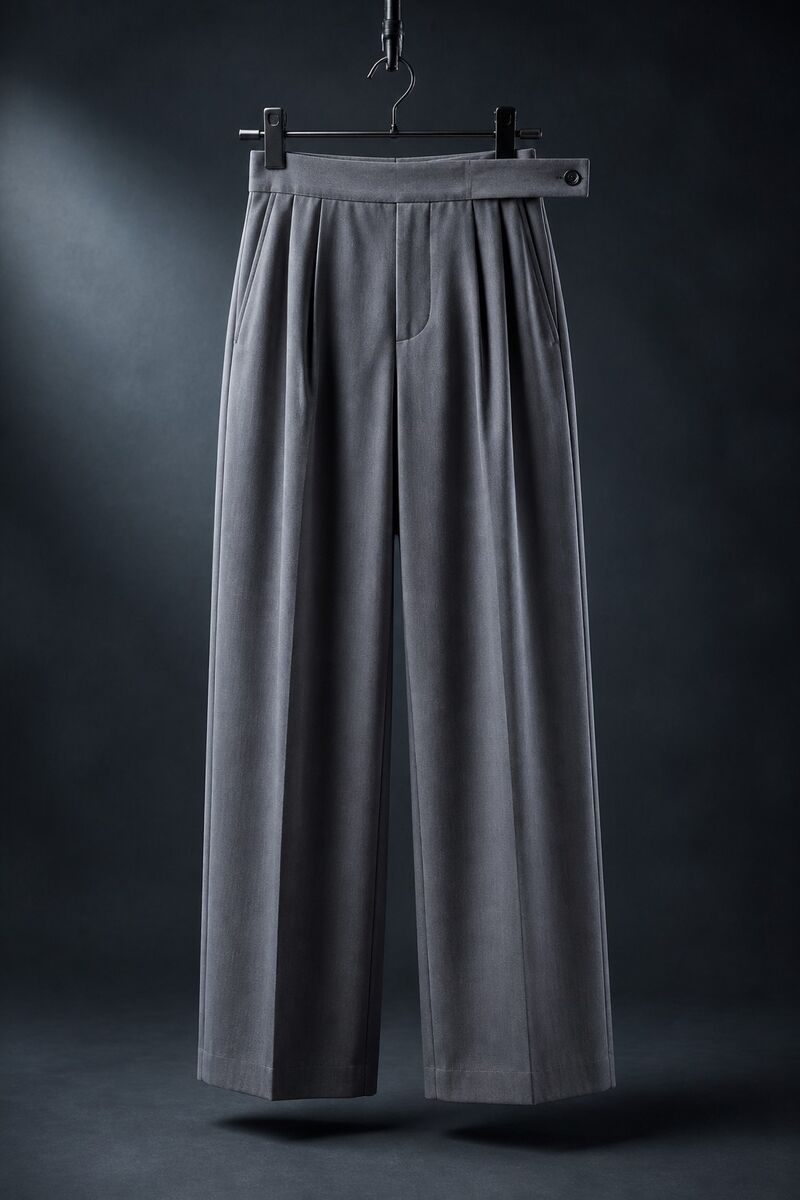 Pleated wide trousers
