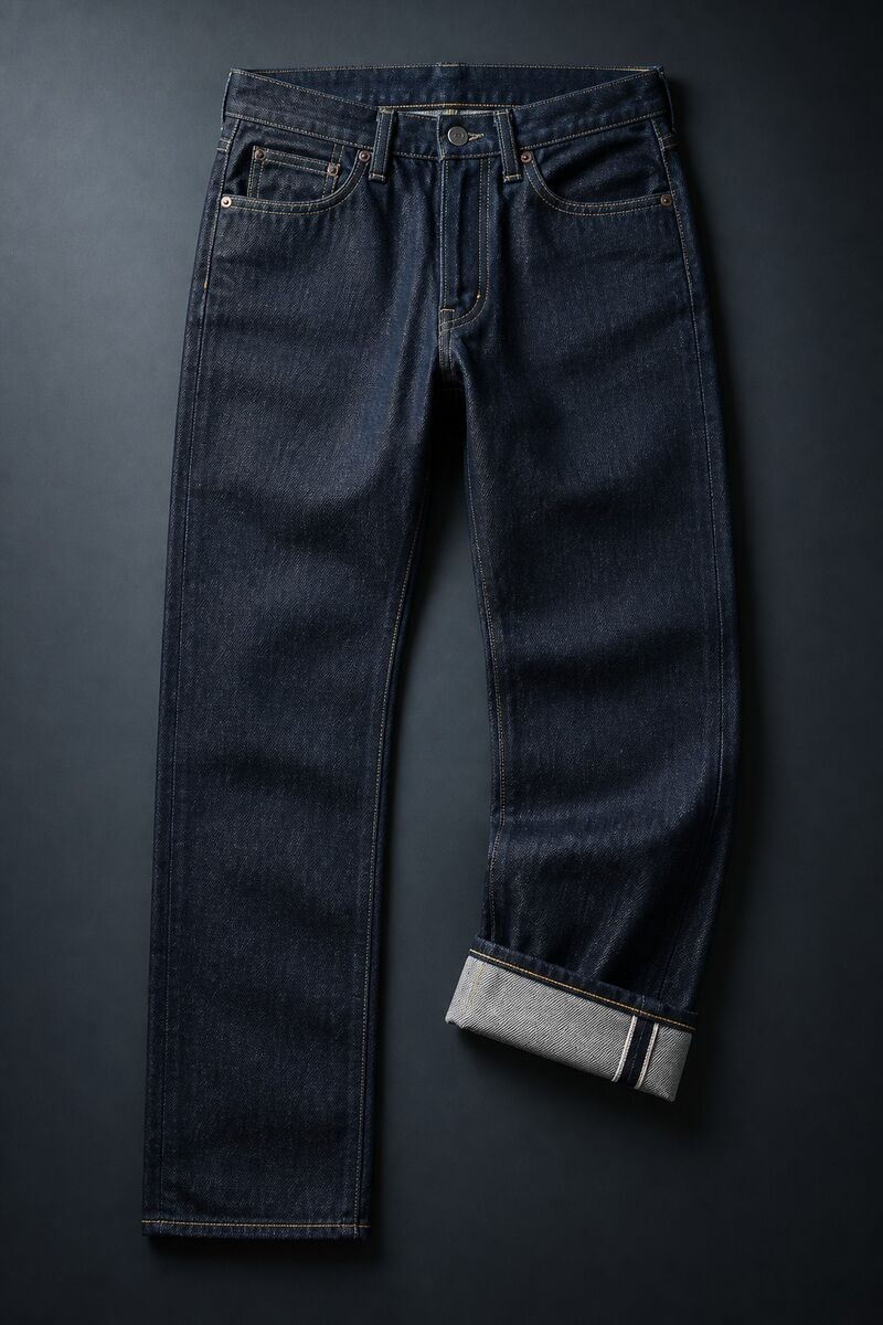 Selvedge straight jeans